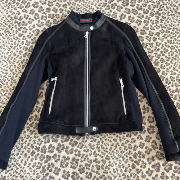 Prada Black Suede Jacket Size 40 - Picture 5 of 14
